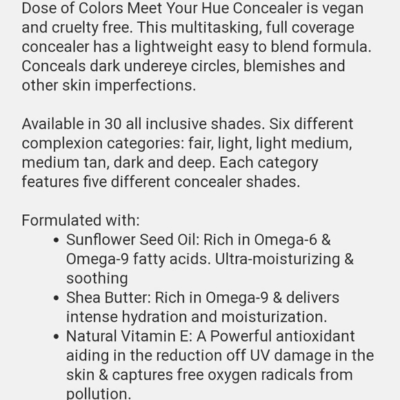 BNIB DOSE OF COLORS FULL COVERAGE CONCEALER 2 FAIR - Picture 4 of 5